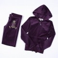 Juicy Couture Tracksuits Flowers JC Velour Purple 2152