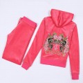 Juicy Couture Tracksuits Flowers JC Velour Pink 2152