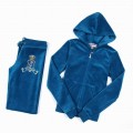 Juicy Couture Tracksuits Flowers JC Velour Blue 2152