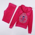 Juicy Couture Tracksuits Crest JC Logo Velour Pink 2154