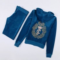 Juicy Couture Tracksuits Crest JC Logo Velour Blue 2154 Juicy Couture Tracksuits Crest JC Logo Velour Blue 2154