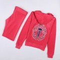 Juicy Couture Tracksuits Crest JC Logo Velour Red 2154