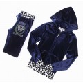 Juicy Couture Tracksuits Crown Leopard Velour Dark Blue 2157