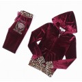 Juicy Couture Tracksuits Crown Leopard Velour Dark Red 2157