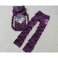 Juicy Couture Tracksuits JC Flowers Velour Purple 7171 Juicy Couture Tracksuits JC Flowers Velour Purple 7171