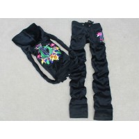 Juicy Couture Tracksuits JC Flowers Velour Black 7171 Juicy Couture Tracksuits JC Flowers Velour Black 7171