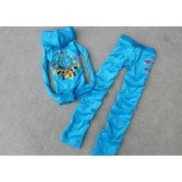 Juicy Couture Tracksuits JC Flowers Velour Blue 7171 Juicy Couture Tracksuits JC Flowers Velour Blue 7171