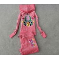 Juicy Couture Tracksuits JC Flowers Velour Pink 7171