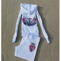 Juicy Couture Tracksuits JC Wing Velour White 7175 Juicy Couture Tracksuits JC Wing Velour White 7175