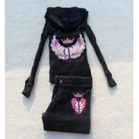Juicy Couture Tracksuits JC Wing Velour Black 7175 Juicy Couture Tracksuits JC Wing Velour Black 7175