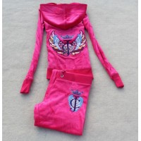 Juicy Couture Tracksuits JC Wing Velour Dark Pink 7175 Juicy Couture Tracksuits JC Wing Velour Dark Pink 7175