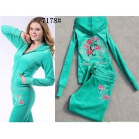 Juicy Couture Tracksuits Flowers Velour Green 7178 Juicy Couture Tracksuits Flowers Velour Green 7178