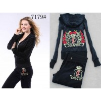 Juicy Couture Tracksuits Flowers Crown JC Velour Black 7179 Juicy Couture Tracksuits Flowers Crown JC Velour Black 7179