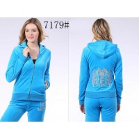 Juicy Couture Tracksuits Flowers Crown JC Velour Blue 7179