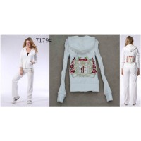 Juicy Couture Tracksuits Flowers Crown JC Velour White 7179