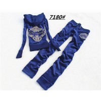 Juicy Couture Tracksuits Diamante Logo Velour Blue 7180 Juicy Couture Tracksuits Diamante Logo Velour Blue 7180