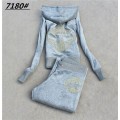 Juicy Couture Tracksuits Diamante Logo Velour Gray 7180