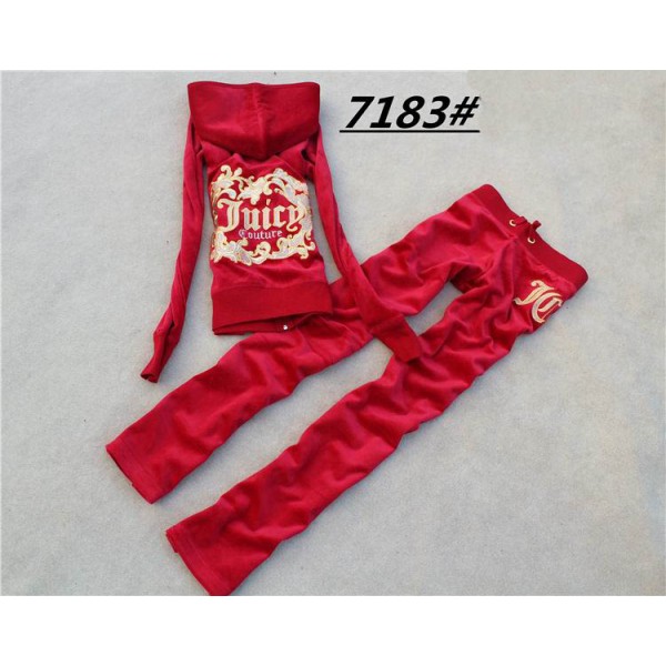 Juicy Couture Tracksuits Big JUICY Velour Red 7183