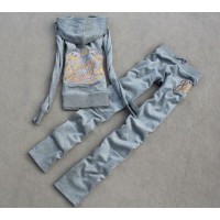 Juicy Couture Tracksuits Crown JC Velour Gray 801 Juicy Couture Tracksuits Crown JC Velour Gray 801