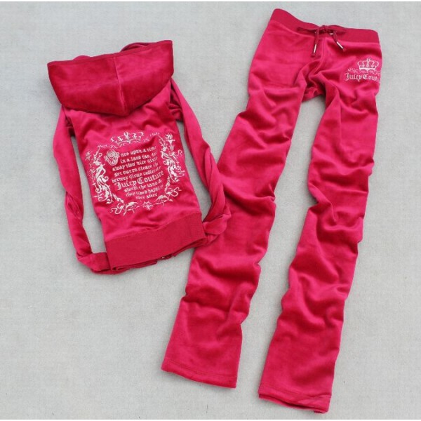Juicy Couture Tracksuits Crown Characters Velour Red 802