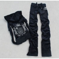 Juicy Couture Tracksuits Crown Characters Velour Black 802 Juicy Couture Tracksuits Crown Characters Velour Black 802