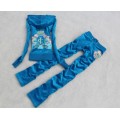 Juicy Couture Tracksuits JC Flowers Velour Blue 803