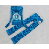 Juicy Couture Tracksuits JC Flowers Velour Blue 803 Juicy Couture Tracksuits JC Flowers Velour Blue 803