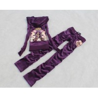 Juicy Couture Tracksuits JC Flowers Velour Dark Purple 803 Juicy Couture Tracksuits JC Flowers Velour Dark Purple 803