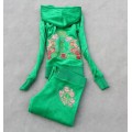 Juicy Couture Tracksuits JC Flowers Velour Green 803