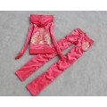 Juicy Couture Tracksuits JC Flowers Velour Pink 803