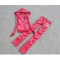 Juicy Couture Tracksuits JC Flowers Velour Pink 803