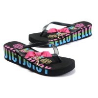 Juicy Couture Flip Flops Crown & Bow Black/Pink Juicy Couture Flip Flops Crown & Bow Black/Pink