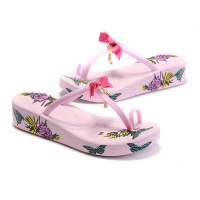 Juicy Couture Flip Flops Butterfly Prints & T-strap Pink Juicy Couture Flip Flops Butterfly Prints & T-strap Pink