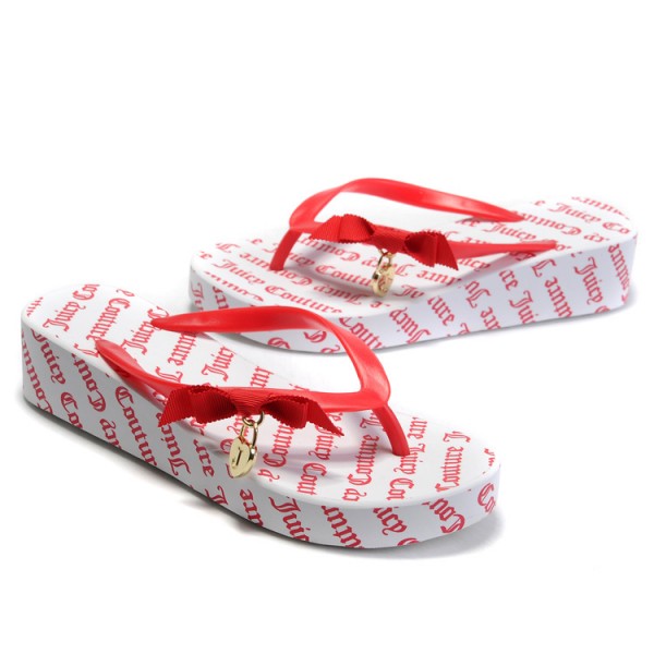 Juicy Couture Flip Flops Signature & Bow Red