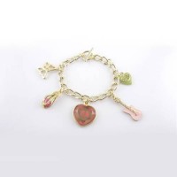 Juicy Couture Jewelry Pink Heart Charm Accessories Gold Bracelet Juicy Couture Jewelry Pink Heart Charm Accessories Gold Bracelet
