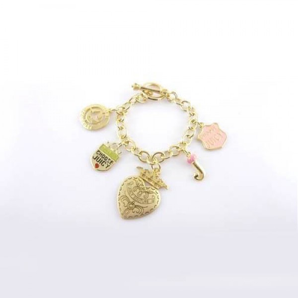 Juicy Couture Jewelry Signature Logo & "J" Charms Gold Bracelet
