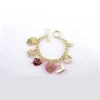 Juicy Couture Jewelry Chain Heart Accessories Bracelet Gold/Pink Juicy Couture Jewelry Chain Heart Accessories Bracelet Gold/Pink