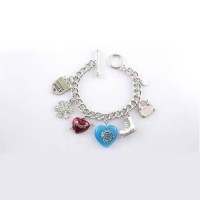 Juicy Couture Jewelry Chain Heart Accessories Bracelet Silver/Blue Juicy Couture Jewelry Chain Heart Accessories Bracelet Silver/Blue