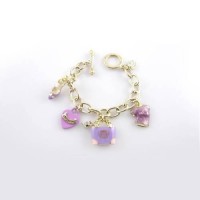 Juicy Couture Jewelry Chain Heart Accessories Bracelet Gold/Purple Juicy Couture Jewelry Chain Heart Accessories Bracelet Gold/Purple