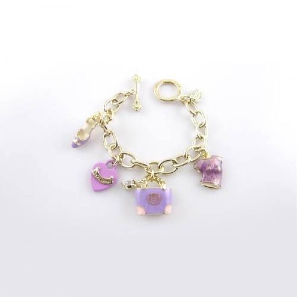 Juicy Couture Jewelry Chain Heart Accessories Bracelet Gold/Purple