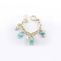 Juicy Couture Jewelry Chain Heart Accessories Bracelet Gold/Blue Juicy Couture Jewelry Chain Heart Accessories Bracelet Gold/Blue