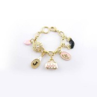 Juicy Couture Jewelry Chain Bag Accessories Bracelet Gold/Pink Juicy Couture Jewelry Chain Bag Accessories Bracelet Gold/Pink