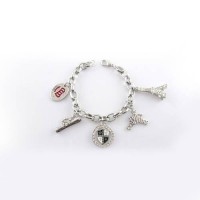 Juicy Couture Jewelry Chain Logo & Tower Silver Bracelet Juicy Couture Jewelry Chain Logo & Tower Silver Bracelet