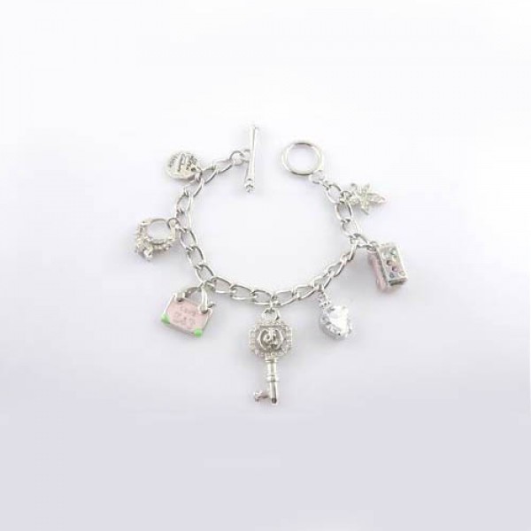 Juicy Couture Jewelry Key Charm Silver Bracelet