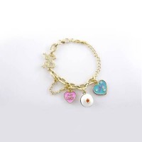 Juicy Couture Jewelry Bow & Heart Charm Gold Bracelet Juicy Couture Jewelry Bow & Heart Charm Gold Bracelet