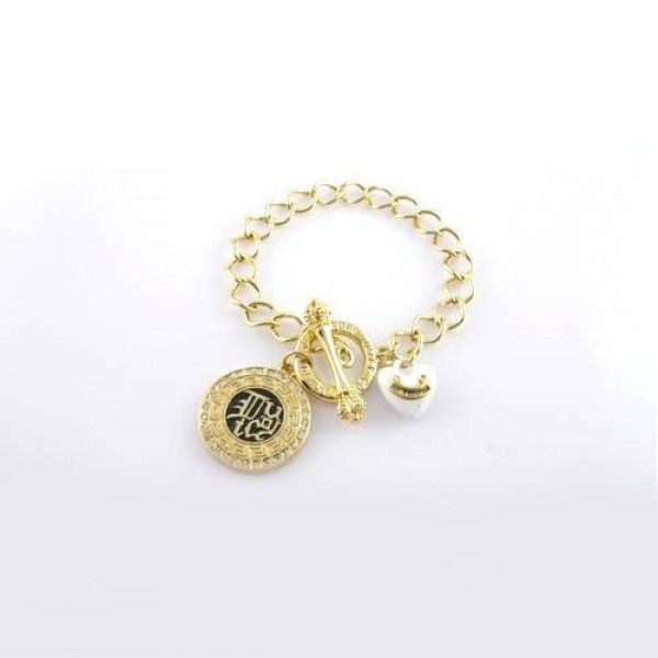 Juicy Couture Jewelry Round Tag & Heart Gold Bracelet