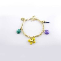 Juicy Couture Jewelry Key & Flower Gold Bracelet Juicy Couture Jewelry Key & Flower Gold Bracelet