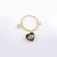 Juicy Couture Jewelry Logo Black Heart Gold Bracelet Juicy Couture Jewelry Logo Black Heart Gold Bracelet