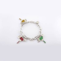 Juicy Couture Jewelry Smile Key & Heart Silver Bracelet Juicy Couture Jewelry Smile Key & Heart Silver Bracelet