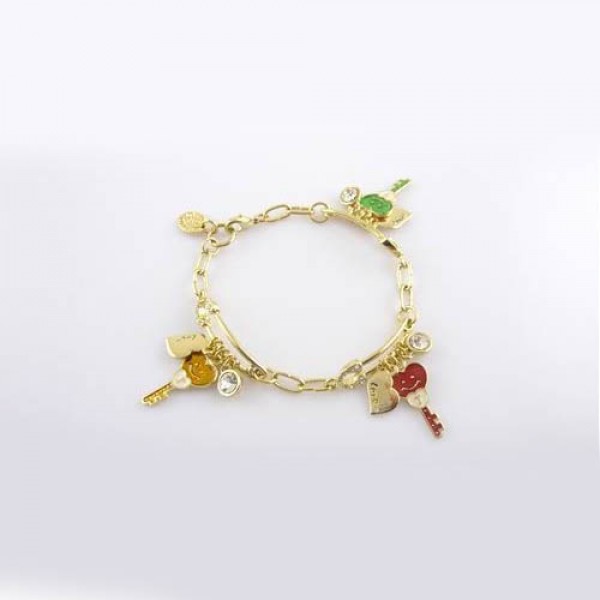 Juicy Couture Jewelry Smile Key & Heart Gold Bracelet